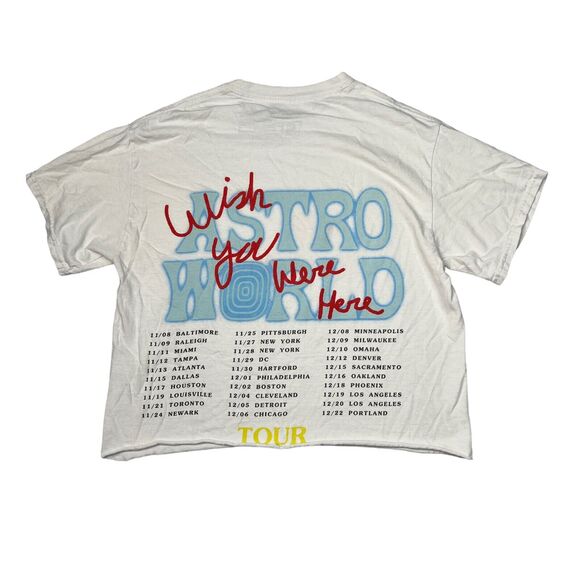 Travis Scott 2018 Astroworld Tour No Bystanders Cropped Tee T-Shirt White Small - Picture 2 of 7